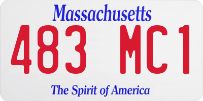 MA license plate 483MC1
