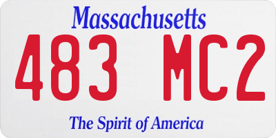 MA license plate 483MC2