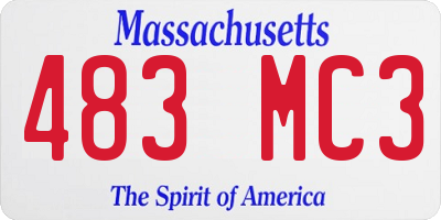 MA license plate 483MC3