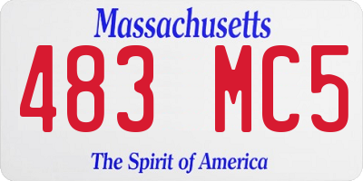 MA license plate 483MC5