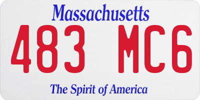 MA license plate 483MC6