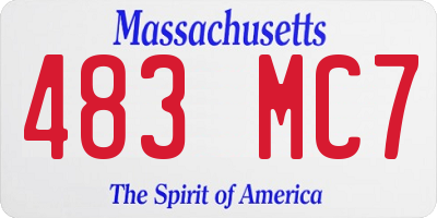 MA license plate 483MC7