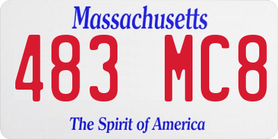 MA license plate 483MC8
