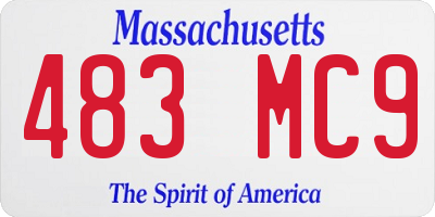 MA license plate 483MC9