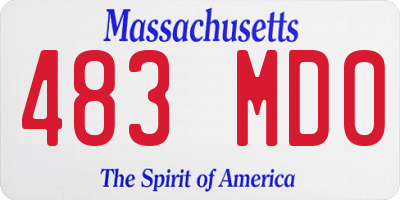 MA license plate 483MD0