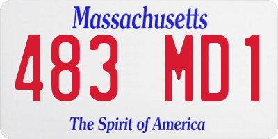 MA license plate 483MD1