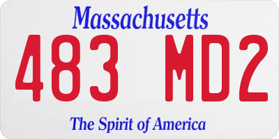 MA license plate 483MD2