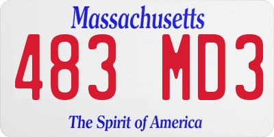 MA license plate 483MD3