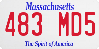 MA license plate 483MD5