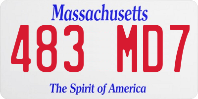 MA license plate 483MD7