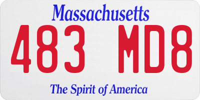 MA license plate 483MD8