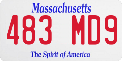 MA license plate 483MD9