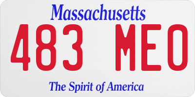 MA license plate 483ME0