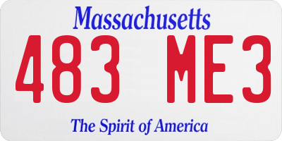 MA license plate 483ME3