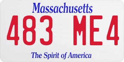 MA license plate 483ME4