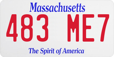 MA license plate 483ME7
