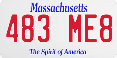 MA license plate 483ME8