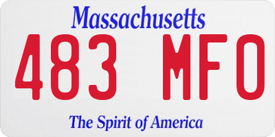 MA license plate 483MF0