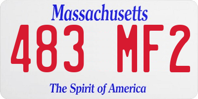 MA license plate 483MF2