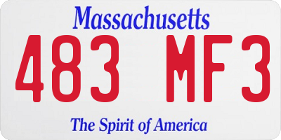 MA license plate 483MF3