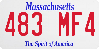 MA license plate 483MF4
