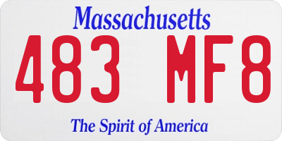 MA license plate 483MF8