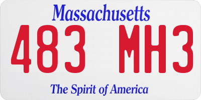 MA license plate 483MH3