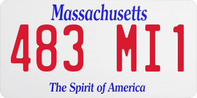 MA license plate 483MI1