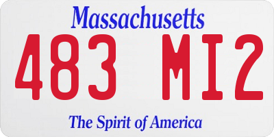 MA license plate 483MI2