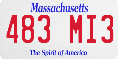 MA license plate 483MI3
