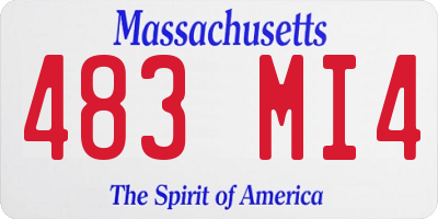 MA license plate 483MI4