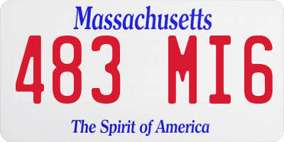 MA license plate 483MI6