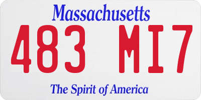 MA license plate 483MI7