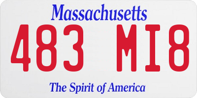 MA license plate 483MI8