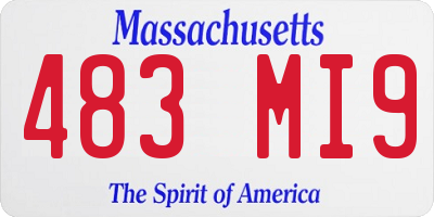 MA license plate 483MI9