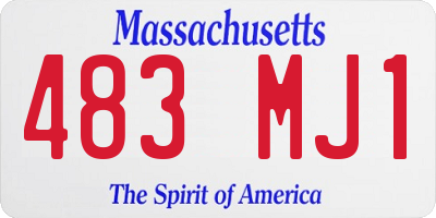 MA license plate 483MJ1