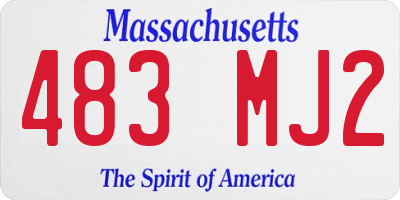 MA license plate 483MJ2
