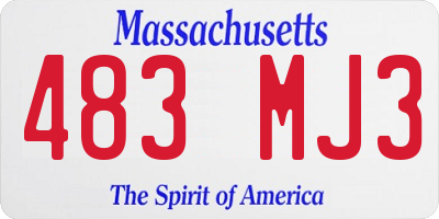 MA license plate 483MJ3