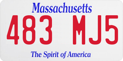MA license plate 483MJ5