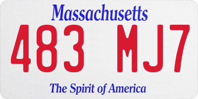 MA license plate 483MJ7
