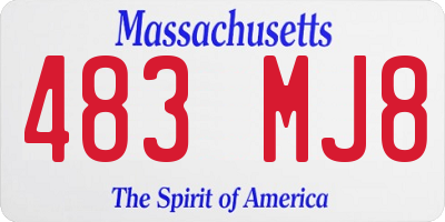 MA license plate 483MJ8