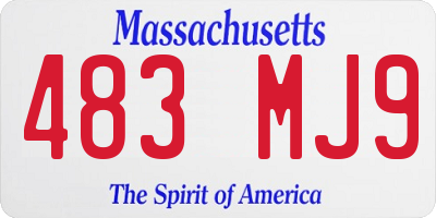 MA license plate 483MJ9