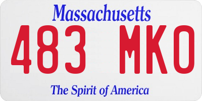 MA license plate 483MK0