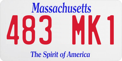 MA license plate 483MK1