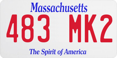MA license plate 483MK2
