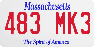 MA license plate 483MK3