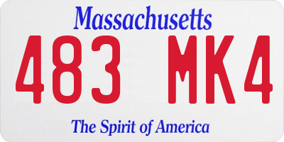 MA license plate 483MK4