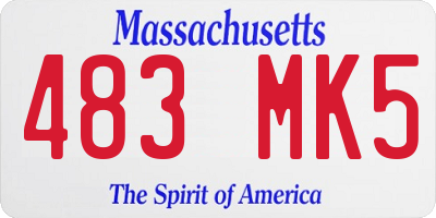 MA license plate 483MK5