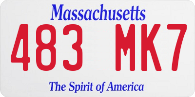 MA license plate 483MK7