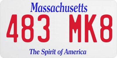 MA license plate 483MK8